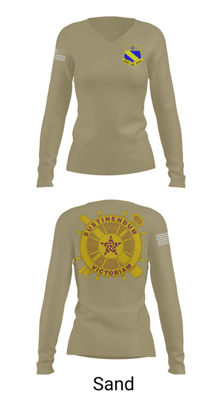 Womens Long Sleeve Vneck Shirt, 2nd BN (LS) 349th RGT, , Teamtime, Team time, sublimation, custom sports apparel, team uniforms, spirit wear, spiritwear, sports uniforms, custom shirts, team store, custom team store, fundraiser sports, apparel fundraiser