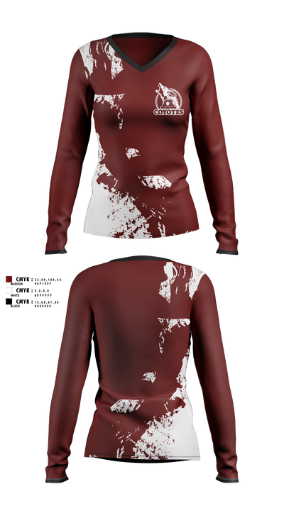 AYSO 665 19752108 Women's Long Sleeve V-neck Shirt - 1