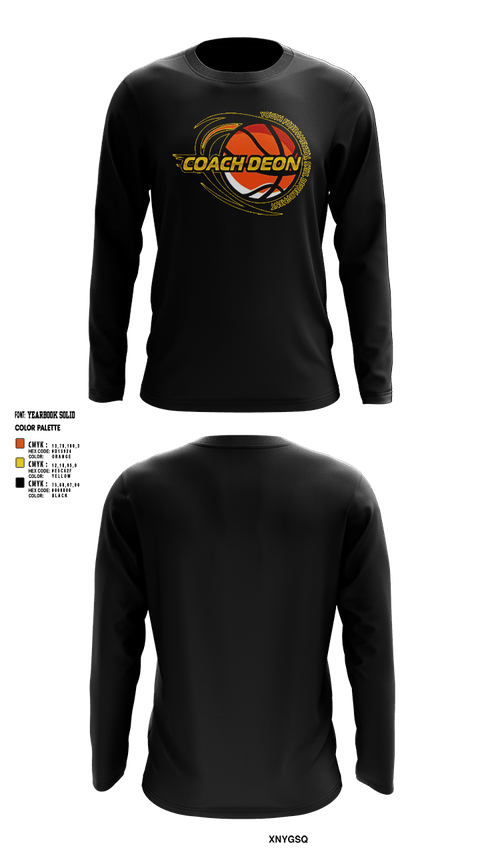Long Sleeve Performance Shirt, Coach Deon Fundamental Youth Basketball Training, Men's Basketball, Teamtime, Team time, sublimation, custom sports apparel, team uniforms, spirit wear, spiritwear, sports uniforms, custom shirts, team store, custom team store, fundraiser sports, apparel fundraiser