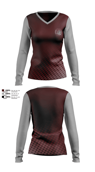 Womens Long Sleeve Vneck Shirt, Amherst Lancers Tennis, Tennis, Teamtime, Team time, sublimation, custom sports apparel, team uniforms, spirit wear, spiritwear, sports uniforms, custom shirts, team store, custom team store, fundraiser sports, apparel fundraiser