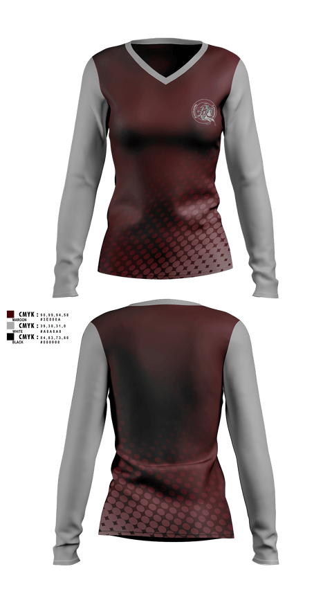 Womens Long Sleeve Vneck Shirt, Amherst Lancers Tennis, Tennis, Teamtime, Team time, sublimation, custom sports apparel, team uniforms, spirit wear, spiritwear, sports uniforms, custom shirts, team store, custom team store, fundraiser sports, apparel fundraiser