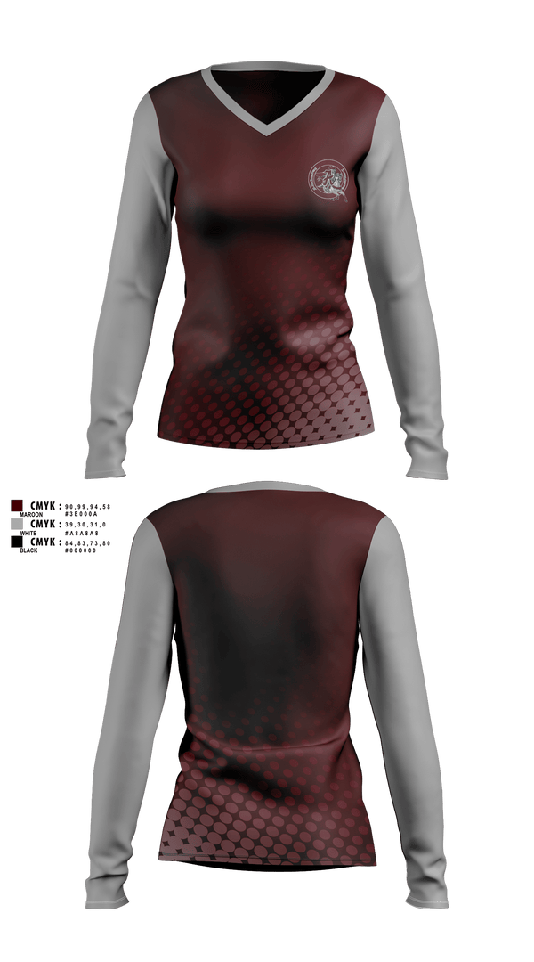 Womens Long Sleeve Vneck Shirt, Amherst Lancers Tennis, Tennis, Teamtime, Team time, sublimation, custom sports apparel, team uniforms, spirit wear, spiritwear, sports uniforms, custom shirts, team store, custom team store, fundraiser sports, apparel fundraiser