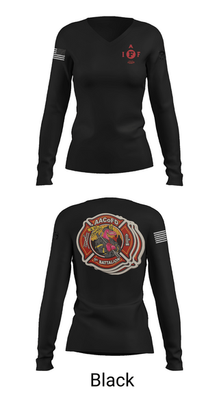 Womens Long Sleeve Vneck Shirt, Glen Burnie, Fire Department, Teamtime, Team time, sublimation, custom sports apparel, team uniforms, spirit wear, spiritwear, sports uniforms, custom shirts, team store, custom team store, fundraiser sports, apparel fundraiser