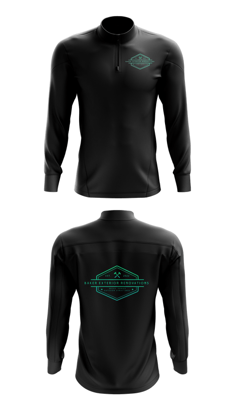 Quarter Zip Jacket, Baker Exterior Renovations, , Teamtime, Team time, sublimation, custom sports apparel, team uniforms, spirit wear, spiritwear, sports uniforms, custom shirts, team store, custom team store, fundraiser sports, apparel fundraiser