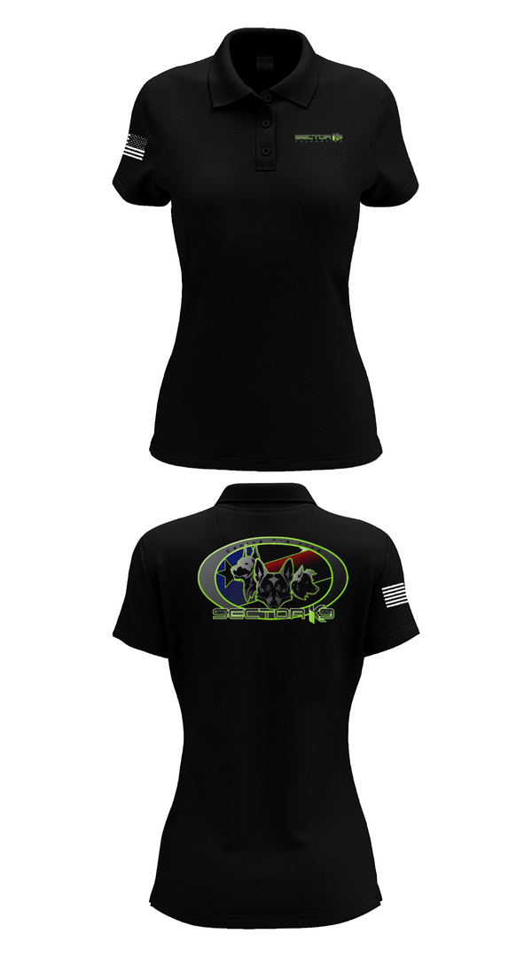 Womens Short Sleeve Performance Polo, Sector K9 Foundation, , Teamtime, Team time, sublimation, custom sports apparel, team uniforms, spirit wear, spiritwear, sports uniforms, custom shirts, team store, custom team store, fundraiser sports, apparel fundraiser