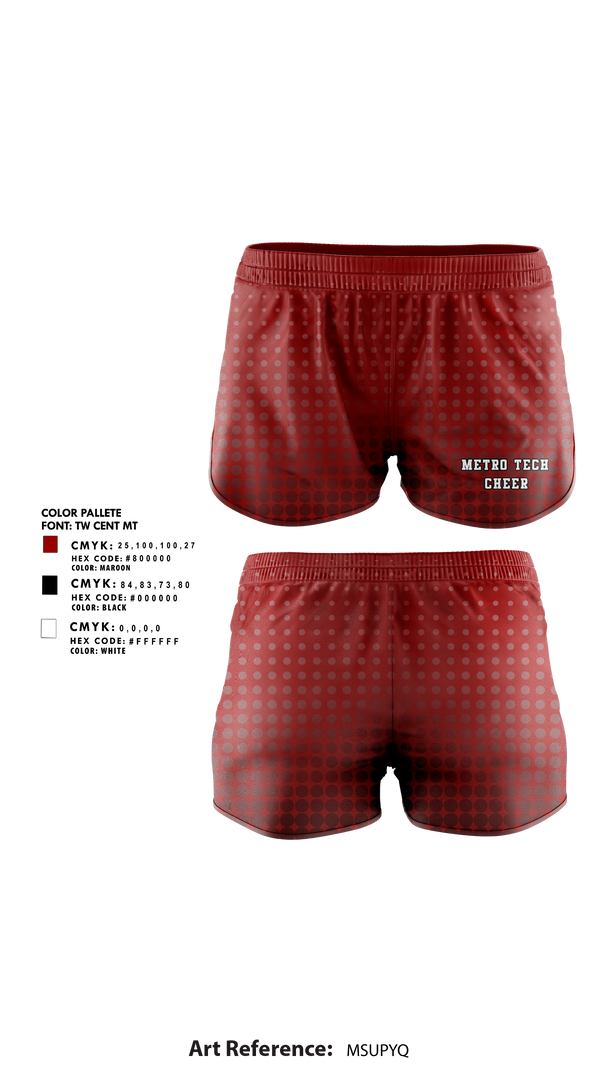 Womens Shorts, Metro Tech Cheer, Cheer, Teamtime, Team time, sublimation, custom sports apparel, team uniforms, spirit wear, spiritwear, sports uniforms, custom shirts, team store, custom team store, fundraiser sports, apparel fundraiser