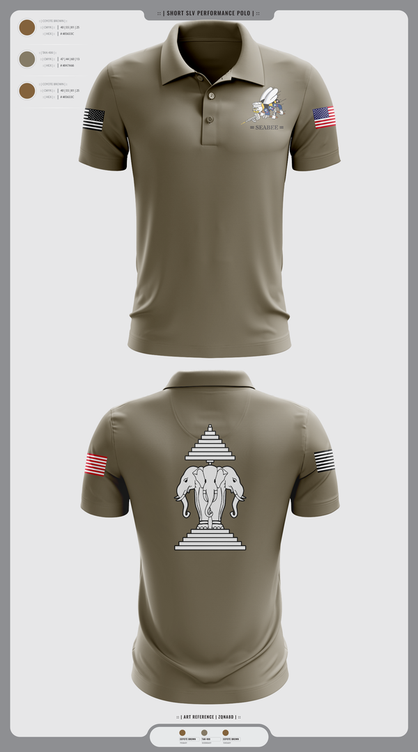 Short Sleeve Performance Polo, Seabee, Navy, Teamtime, Team time, sublimation, custom sports apparel, team uniforms, spirit wear, spiritwear, sports uniforms, custom shirts, team store, custom team store, fundraiser sports, apparel fundraiser