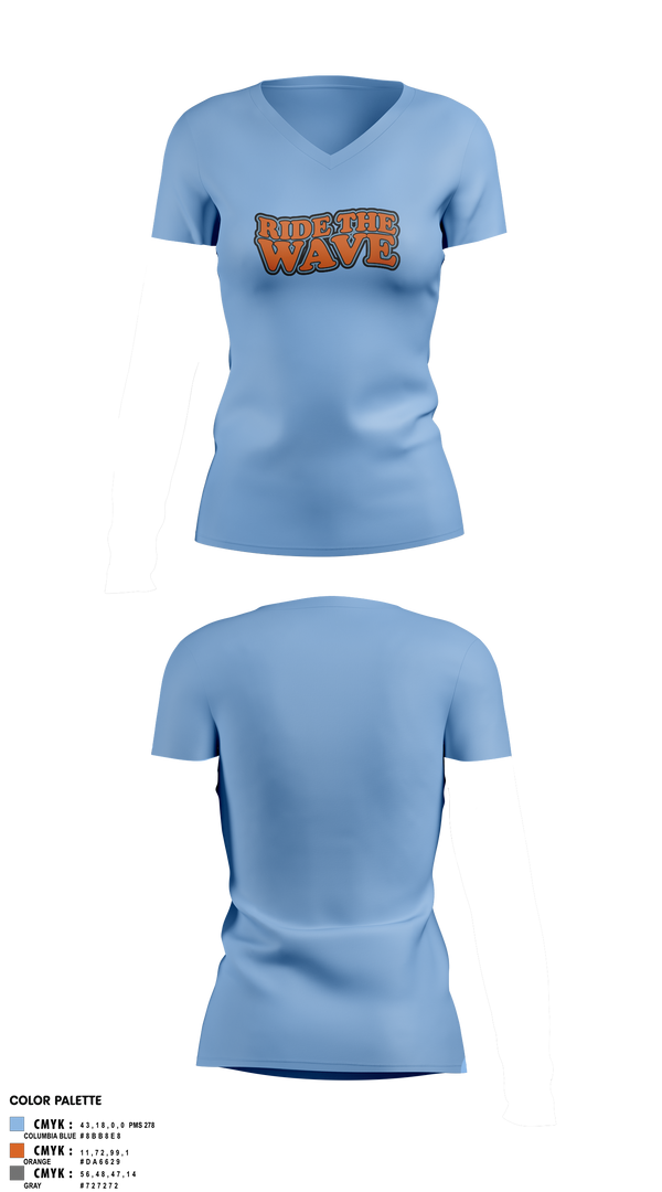 Womens Short Sleeve Vneck Shirt, Carolina Riptide, Baseball, Teamtime, Team time, sublimation, custom sports apparel, team uniforms, spirit wear, spiritwear, sports uniforms, custom shirts, team store, custom team store, fundraiser sports, apparel fundraiser