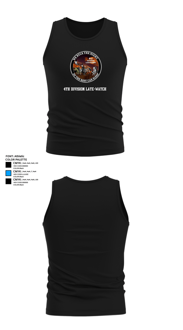 Tank Top, 4th Division Late-Watch, Police, Teamtime, Team time, sublimation, custom sports apparel, team uniforms, spirit wear, spiritwear, sports uniforms, custom shirts, team store, custom team store, fundraiser sports, apparel fundraiser
