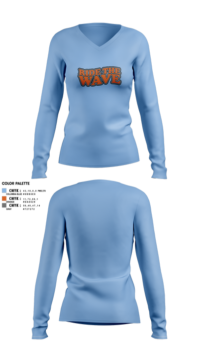Carolina Riptide 96091150 Women's Long Sleeve V-neck Shirt - 9