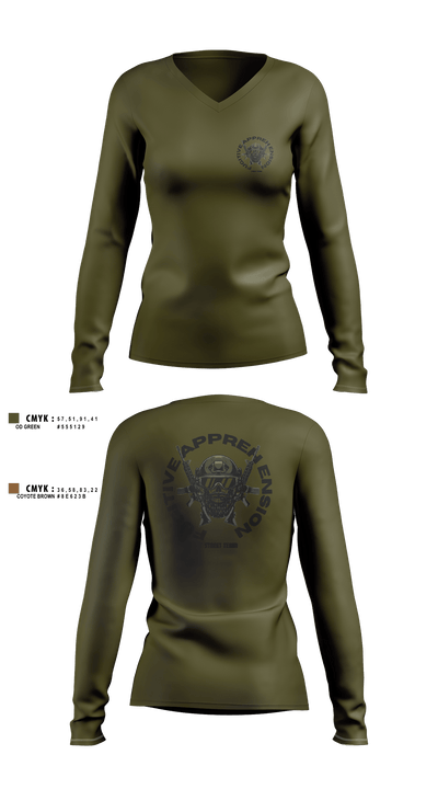 F.A.S.T. 76106673 Women's Long Sleeve V-neck Shirt - 1