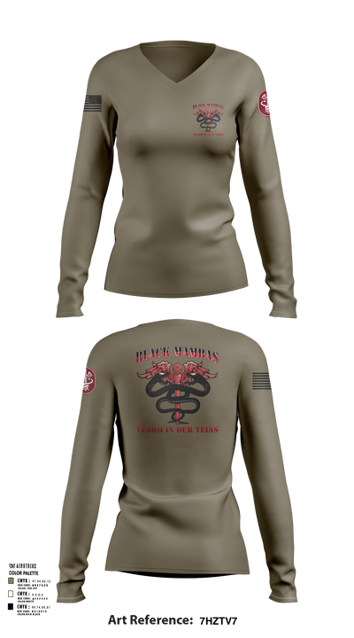B-Co MRB Mamba 47249464 Women's Long Sleeve V-neck Shirt - 104