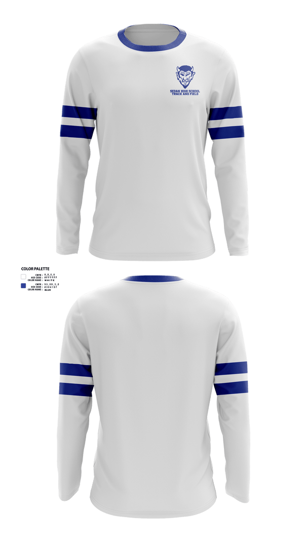 Long Sleeve Performance Shirt, Sedan High School Track and Field, Track & Field, Teamtime, Team time, sublimation, custom sports apparel, team uniforms, spirit wear, spiritwear, sports uniforms, custom shirts, team store, custom team store, fundraiser sports, apparel fundraiser