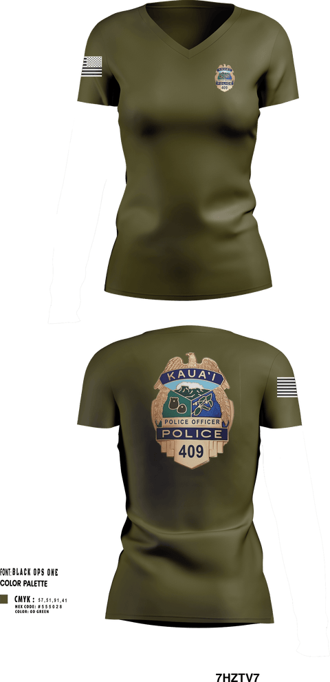 Womens Short Sleeve Vneck Shirt, KAUAI POLICE DEPT, , Teamtime, Team time, sublimation, custom sports apparel, team uniforms, spirit wear, spiritwear, sports uniforms, custom shirts, team store, custom team store, fundraiser sports, apparel fundraiser