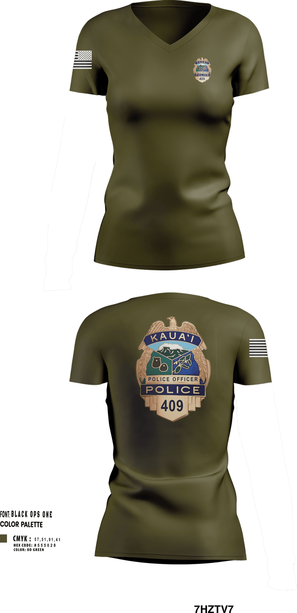 Womens Short Sleeve Vneck Shirt, KAUAI POLICE DEPT, , Teamtime, Team time, sublimation, custom sports apparel, team uniforms, spirit wear, spiritwear, sports uniforms, custom shirts, team store, custom team store, fundraiser sports, apparel fundraiser