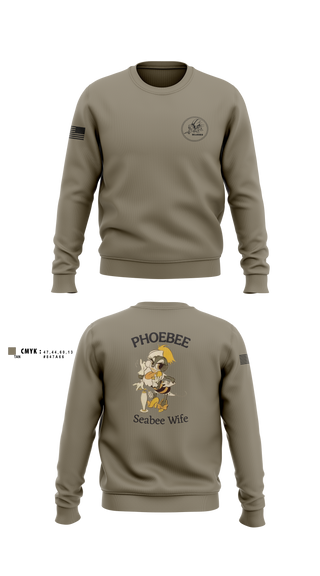 Crew Neck Sweatshirt, Seabee Wifes, Navy, Teamtime, Team time, sublimation, custom sports apparel, team uniforms, spirit wear, spiritwear, sports uniforms, custom shirts, team store, custom team store, fundraiser sports, apparel fundraiser