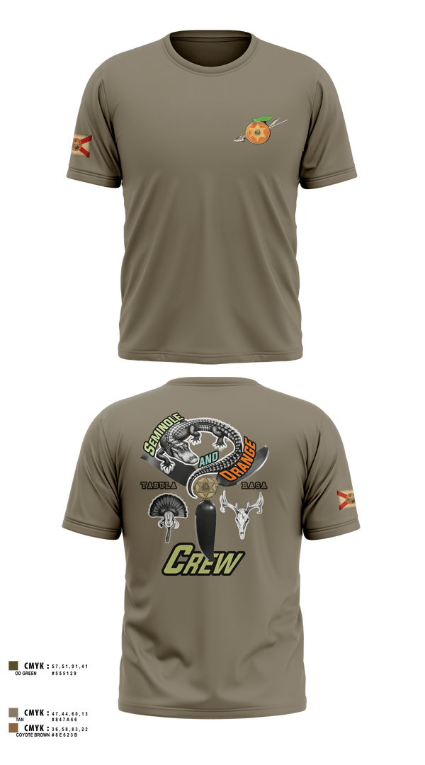 Old School Cotton Feel Shirt, Seminole / Orange Crew, , Teamtime, Team time, sublimation, custom sports apparel, team uniforms, spirit wear, spiritwear, sports uniforms, custom shirts, team store, custom team store, fundraiser sports, apparel fundraiser
