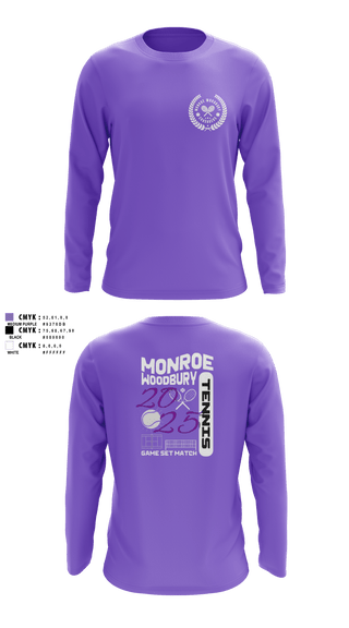 Long Sleeve Performance Shirt, Monroe Woodbury, Tennis, Teamtime, Team time, sublimation, custom sports apparel, team uniforms, spirit wear, spiritwear, sports uniforms, custom shirts, team store, custom team store, fundraiser sports, apparel fundraiser