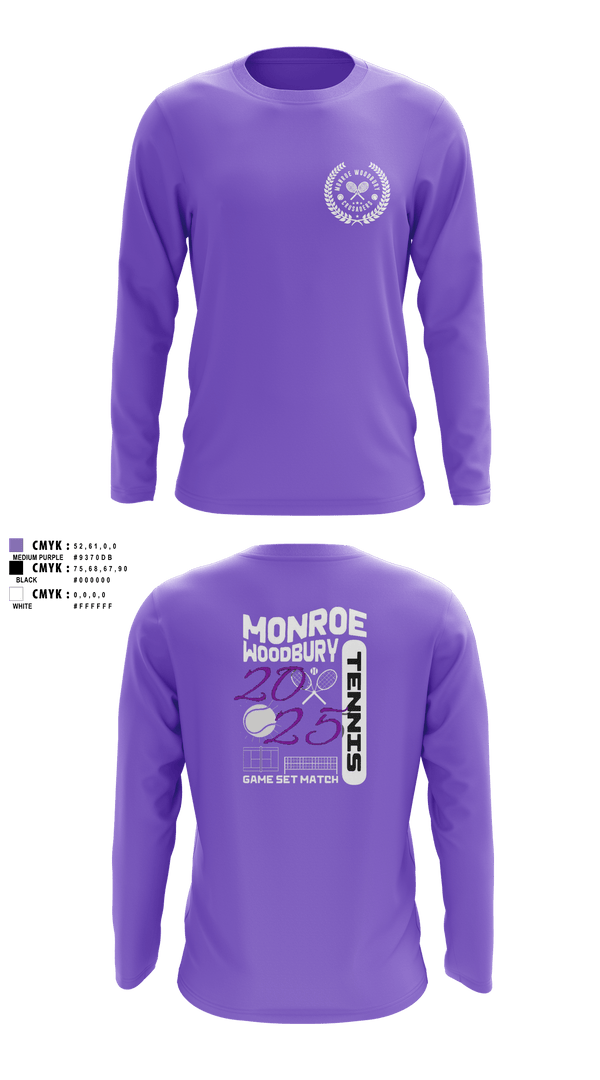 Long Sleeve Performance Shirt, Monroe Woodbury, Tennis, Teamtime, Team time, sublimation, custom sports apparel, team uniforms, spirit wear, spiritwear, sports uniforms, custom shirts, team store, custom team store, fundraiser sports, apparel fundraiser