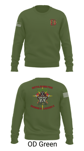 Crew Neck Sweatshirt, Bethlehem Fire Department E6/L2, , Teamtime, Team time, sublimation, custom sports apparel, team uniforms, spirit wear, spiritwear, sports uniforms, custom shirts, team store, custom team store, fundraiser sports, apparel fundraiser