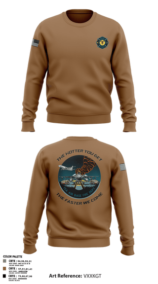 Crew Neck Sweatshirt, ISA Air base Fire Dept., Fire Department, Teamtime, Team time, sublimation, custom sports apparel, team uniforms, spirit wear, spiritwear, sports uniforms, custom shirts, team store, custom team store, fundraiser sports, apparel fundraiser