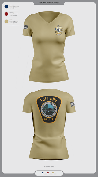 Womens Short Sleeve Vneck Shirt, Tolland Police Department, , Teamtime, Team time, sublimation, custom sports apparel, team uniforms, spirit wear, spiritwear, sports uniforms, custom shirts, team store, custom team store, fundraiser sports, apparel fundraiser