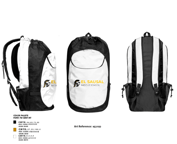 Gear Bag, El Sausal Middle School, Spirit Store, Teamtime, Team time, sublimation, custom sports apparel, team uniforms, spirit wear, spiritwear, sports uniforms, custom shirts, team store, custom team store, fundraiser sports, apparel fundraiser