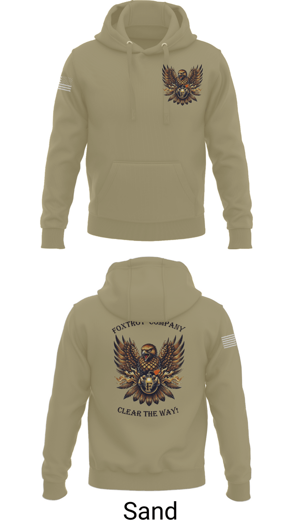 Hoodie, Foxtrot Company, 832nd OD BN, Army, Teamtime, Team time, sublimation, custom sports apparel, team uniforms, spirit wear, spiritwear, sports uniforms, custom shirts, team store, custom team store, fundraiser sports, apparel fundraiser