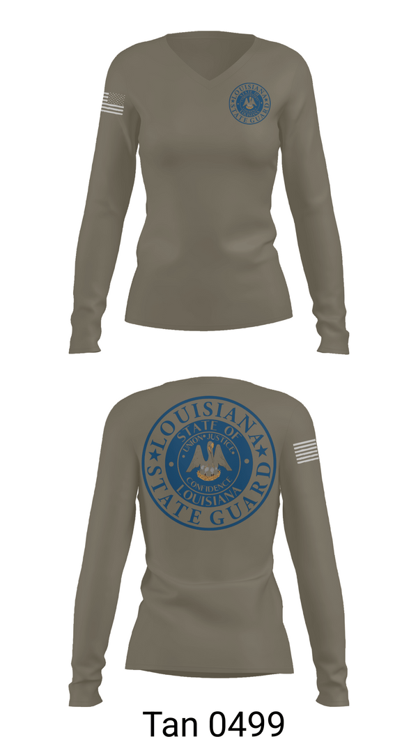 Womens Long Sleeve Vneck Shirt, 1st Area Command, , Teamtime, Team time, sublimation, custom sports apparel, team uniforms, spirit wear, spiritwear, sports uniforms, custom shirts, team store, custom team store, fundraiser sports, apparel fundraiser