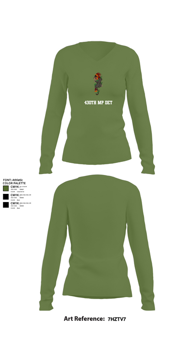 430th MP DET 54234046 Women's Long Sleeve V-neck Shirt - 42
