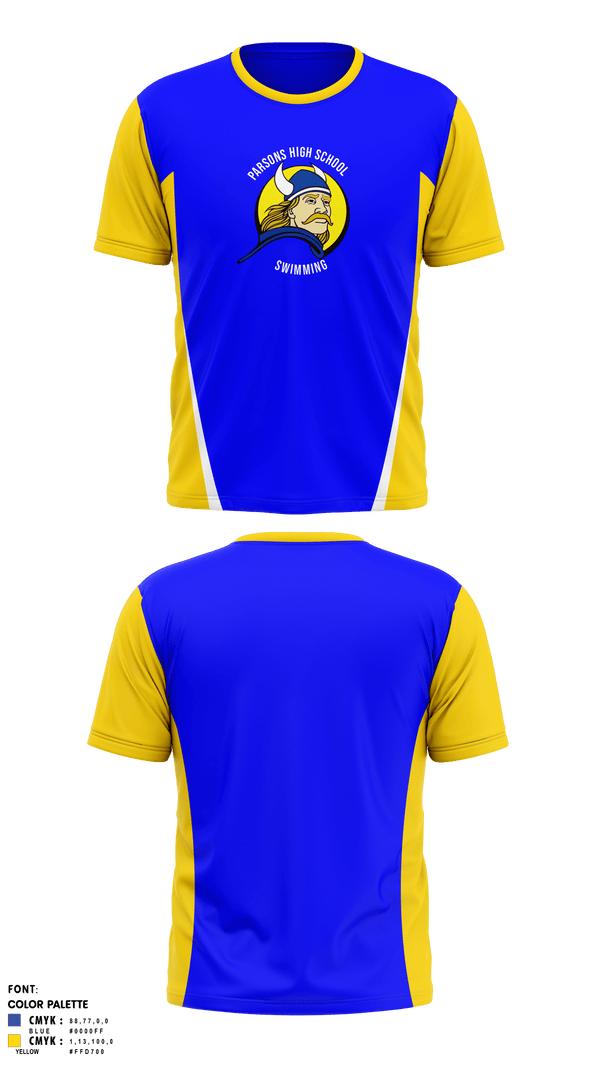 Short Sleeve Performance Shirt, Parsons High School Swimming, Swimming, Teamtime, Team time, sublimation, custom sports apparel, team uniforms, spirit wear, spiritwear, sports uniforms, custom shirts, team store, custom team store, fundraiser sports, apparel fundraiser