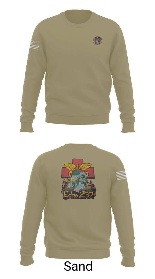 Crew Neck Sweatshirt, Echo Company 232nd battalion, Army, Teamtime, Team time, sublimation, custom sports apparel, team uniforms, spirit wear, spiritwear, sports uniforms, custom shirts, team store, custom team store, fundraiser sports, apparel fundraiser