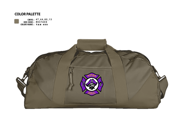 Duffle Bag, Piper High School Public Services Academy, Fire Department, Teamtime, Team time, sublimation, custom sports apparel, team uniforms, spirit wear, spiritwear, sports uniforms, custom shirts, team store, custom team store, fundraiser sports, apparel fundraiser