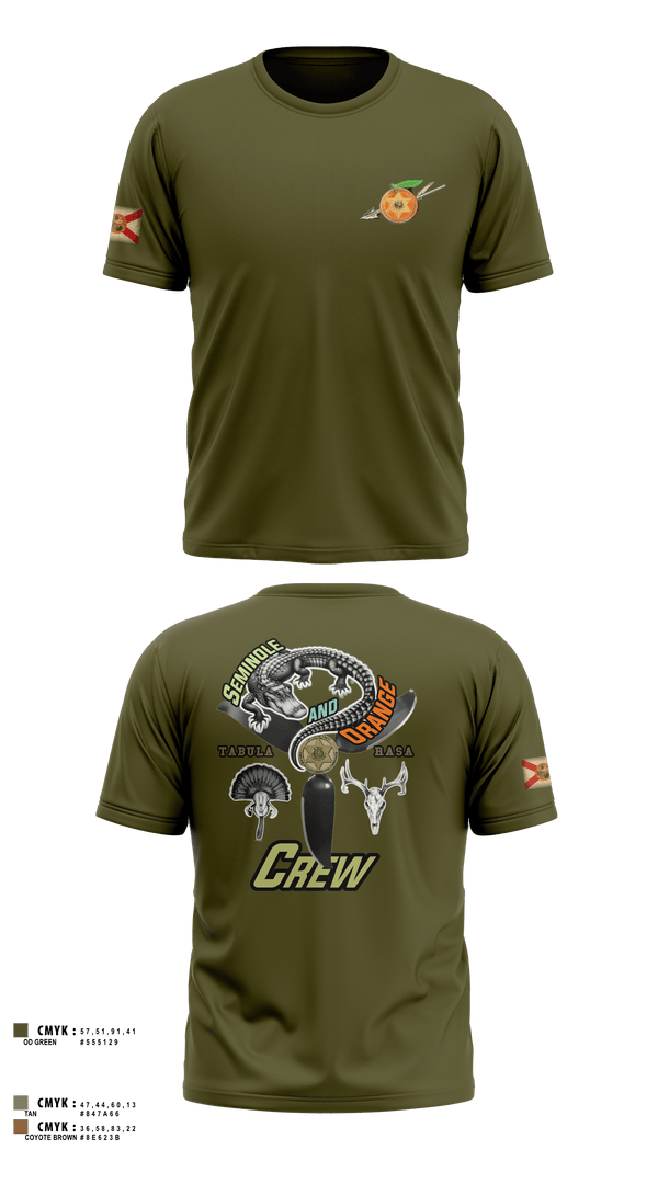 Old School Cotton Feel Shirt, Seminole / Orange Crew, , Teamtime, Team time, sublimation, custom sports apparel, team uniforms, spirit wear, spiritwear, sports uniforms, custom shirts, team store, custom team store, fundraiser sports, apparel fundraiser