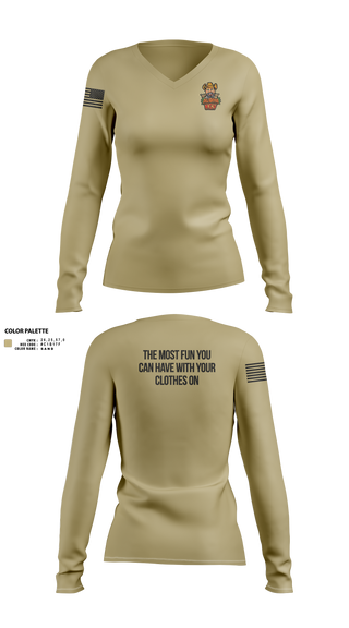 Womens Long Sleeve Vneck Shirt, Aloha Kev, , Teamtime, Team time, sublimation, custom sports apparel, team uniforms, spirit wear, spiritwear, sports uniforms, custom shirts, team store, custom team store, fundraiser sports, apparel fundraiser