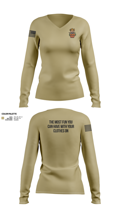 Aloha Kev 54449053 Women's Long Sleeve V-neck Shirt - 1
