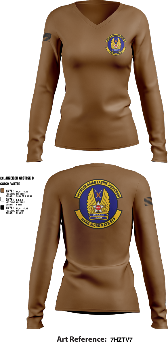 Womens Long Sleeve Vneck Shirt, Spencer Brian LaBrie Squadron, , Teamtime, Team time, sublimation, custom sports apparel, team uniforms, spirit wear, spiritwear, sports uniforms, custom shirts, team store, custom team store, fundraiser sports, apparel fundraiser