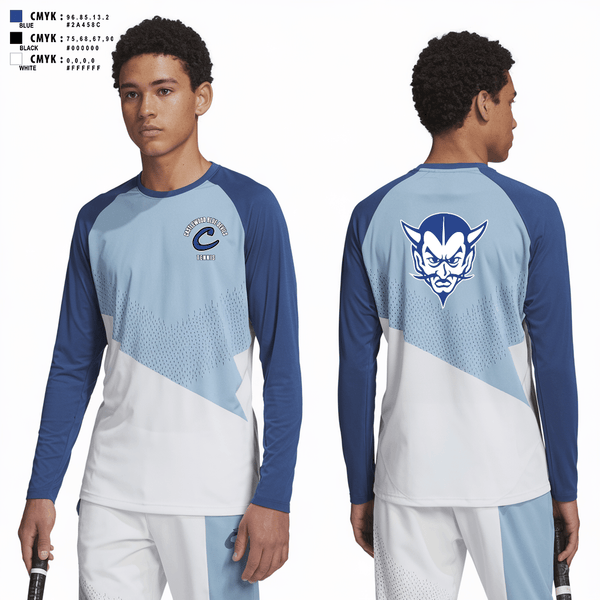Long Sleeve Performance Shirt, Castlewood Blue Devils, Tennis, Teamtime, Team time, sublimation, custom sports apparel, team uniforms, spirit wear, spiritwear, sports uniforms, custom shirts, team store, custom team store, fundraiser sports, apparel fundraiser