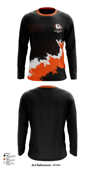 Green High School Tennis 24665929 Long Sleeve Performance Shirt 52