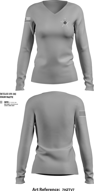 Womens Long Sleeve Vneck Shirt, Hays County Sheriff’s Office, , Teamtime, Team time, sublimation, custom sports apparel, team uniforms, spirit wear, spiritwear, sports uniforms, custom shirts, team store, custom team store, fundraiser sports, apparel fundraiser
