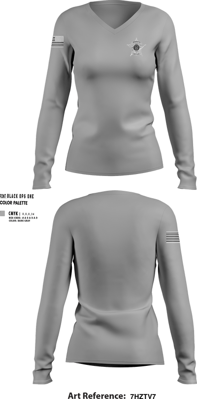 Hays County Sheriff’s Office 39669531 Women's Long Sleeve V-neck Shirt - 33