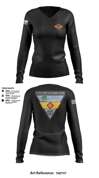 Womens Long Sleeve Vneck Shirt, 2nd MAW, , Teamtime, Team time, sublimation, custom sports apparel, team uniforms, spirit wear, spiritwear, sports uniforms, custom shirts, team store, custom team store, fundraiser sports, apparel fundraiser