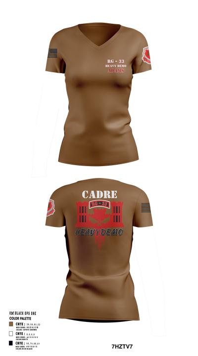 CESD Bravo 35th Engineer Battalion 45351759 Women's Short Sleeve V-neck Shirt - 102