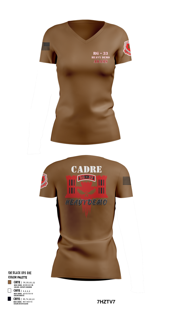 Womens Short Sleeve Vneck Shirt, CESD Bravo 35th Engineer Battalion, , Teamtime, Team time, sublimation, custom sports apparel, team uniforms, spirit wear, spiritwear, sports uniforms, custom shirts, team store, custom team store, fundraiser sports, apparel fundraiser