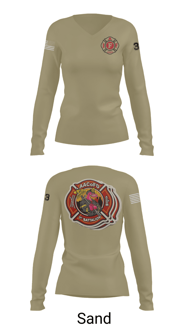 Womens Long Sleeve Vneck Shirt, Glen Burnie, Fire Department, Teamtime, Team time, sublimation, custom sports apparel, team uniforms, spirit wear, spiritwear, sports uniforms, custom shirts, team store, custom team store, fundraiser sports, apparel fundraiser