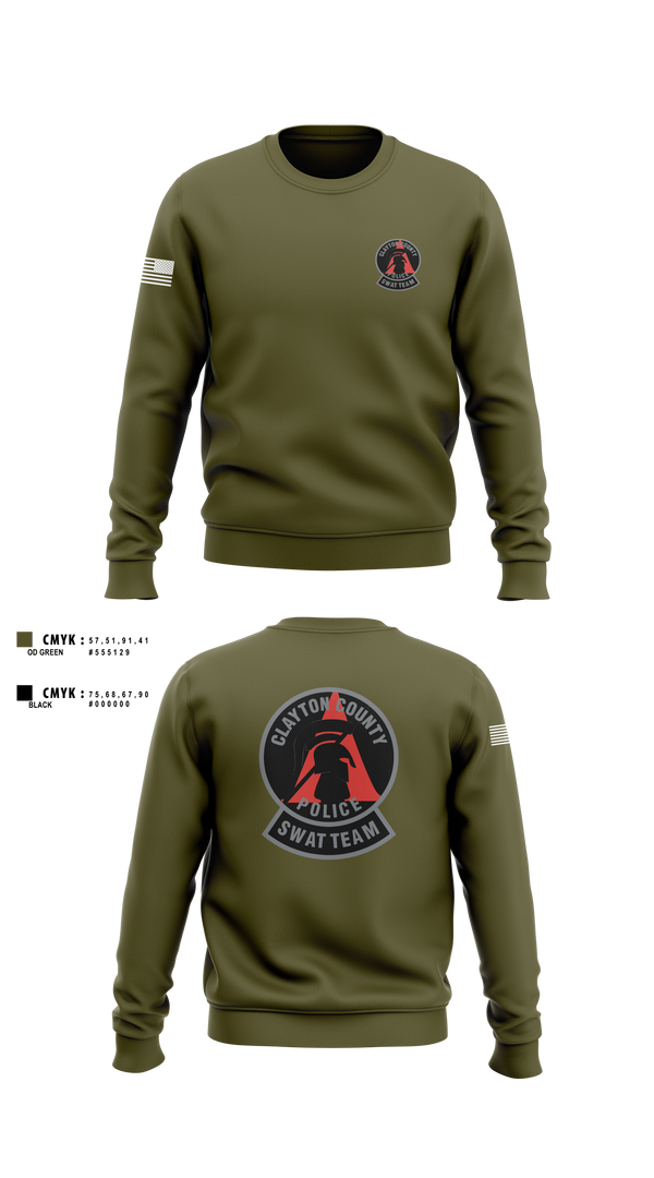 Crew Neck Sweatshirt, Clayton County Police SWAT Team, Police, Teamtime, Team time, sublimation, custom sports apparel, team uniforms, spirit wear, spiritwear, sports uniforms, custom shirts, team store, custom team store, fundraiser sports, apparel fundraiser
