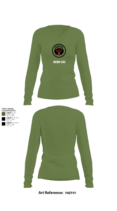 593rd esc 84588432 Women's Long Sleeve V-neck Shirt - 42