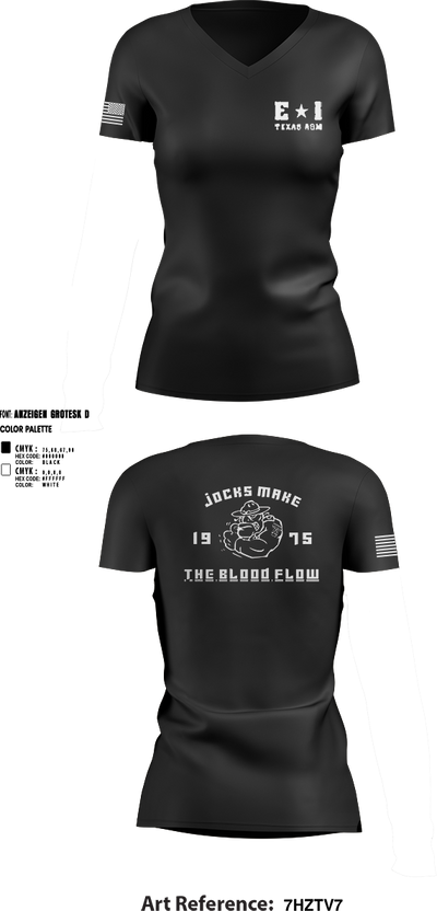 E-1 Jocks D1 Women's Short Sleeve V-neck Shirt - 2