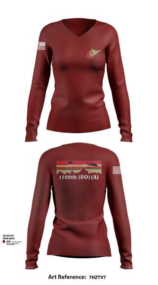 Womens Long Sleeve Vneck Shirt, 1528th FSC (SO) (A), , Teamtime, Team time, sublimation, custom sports apparel, team uniforms, spirit wear, spiritwear, sports uniforms, custom shirts, team store, custom team store, fundraiser sports, apparel fundraiser