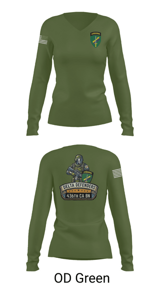 Womens Long Sleeve Vneck Shirt, D Co 436th CA BN, , Teamtime, Team time, sublimation, custom sports apparel, team uniforms, spirit wear, spiritwear, sports uniforms, custom shirts, team store, custom team store, fundraiser sports, apparel fundraiser